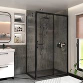 Sensea Remix Lateral Fixed Shower Panel 90 x 195cm - Black/ Clear